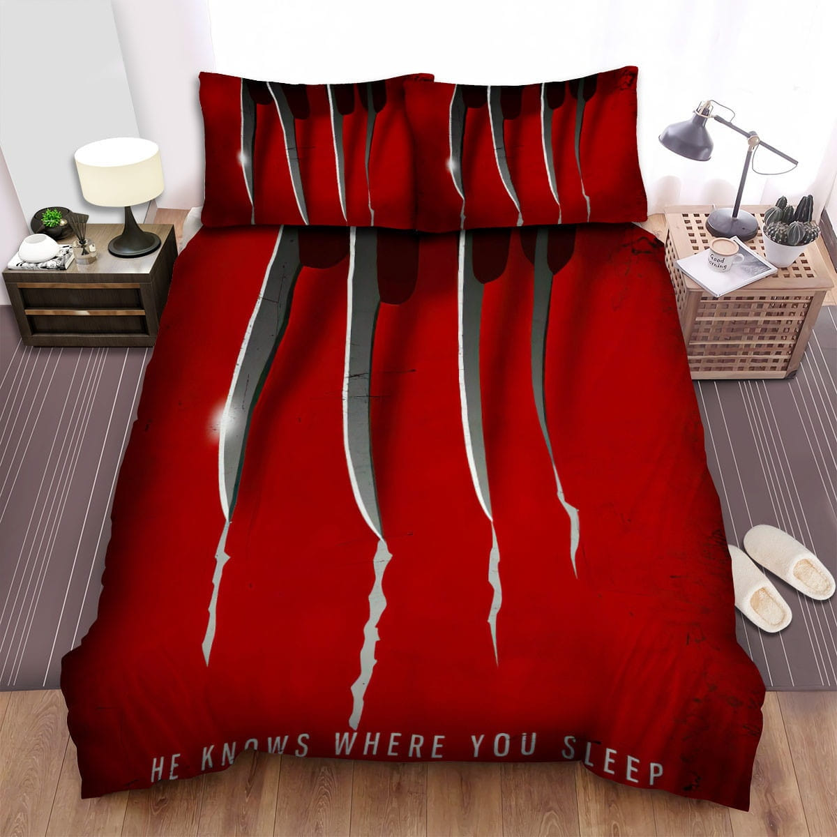 A Nightmare On Elm Street Movie Art 4 Bedding Sets, Duvet Cover Flatsheet Gift For Wife, Husband, Besties, For Halloween