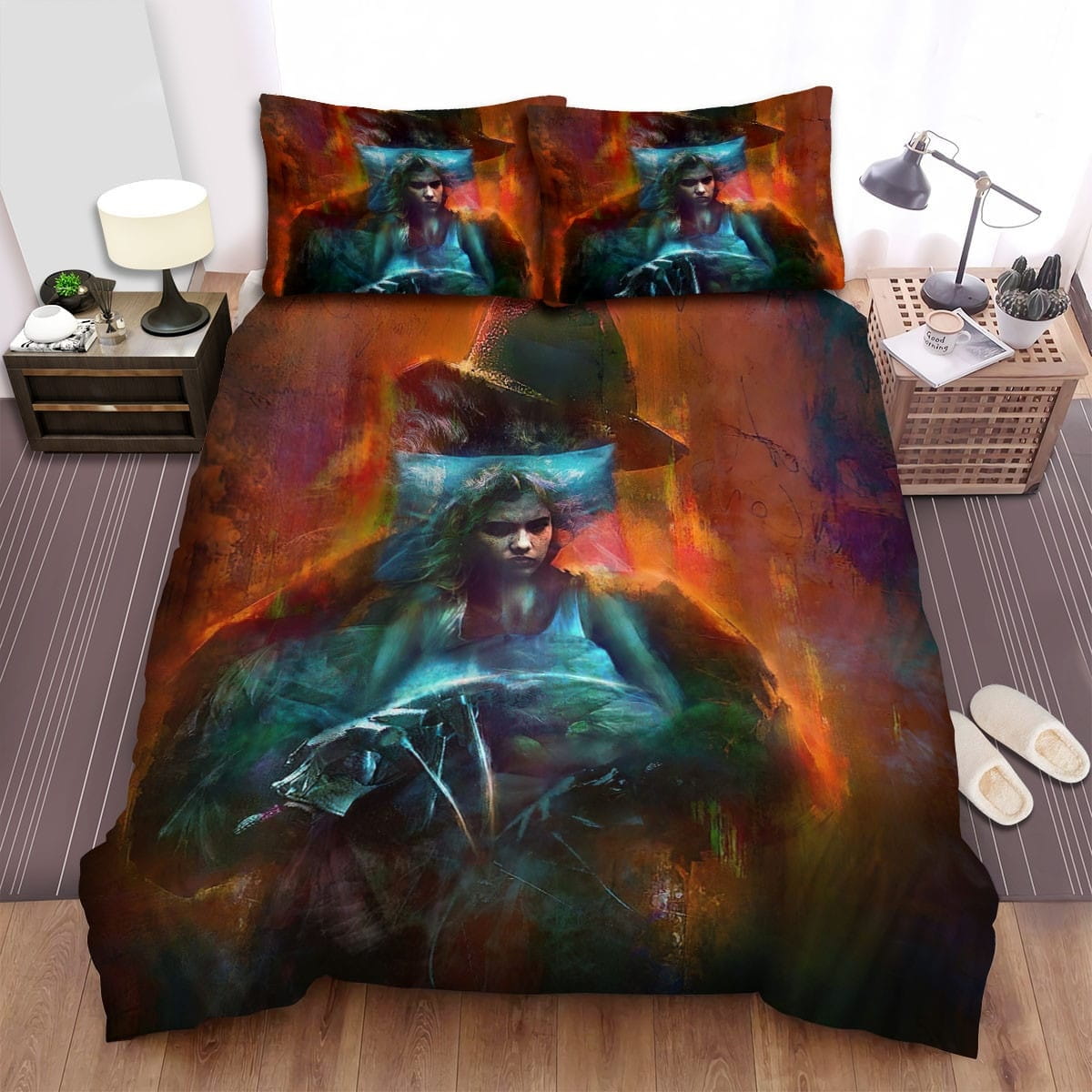 A Nightmare On Elm Street Movie Art Photo Decorative Bedding Sets with Duvet Cover, Flatsheet, Pillowcases, For Halloween