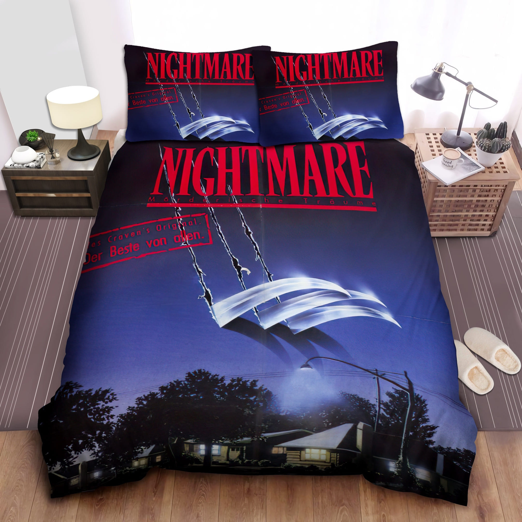 A Nightmare On Elm Street Movie Poster In Germany Bedding Sets, Duvet Cover Flatsheet Gift For Wife, Husband, Besties, For Halloween