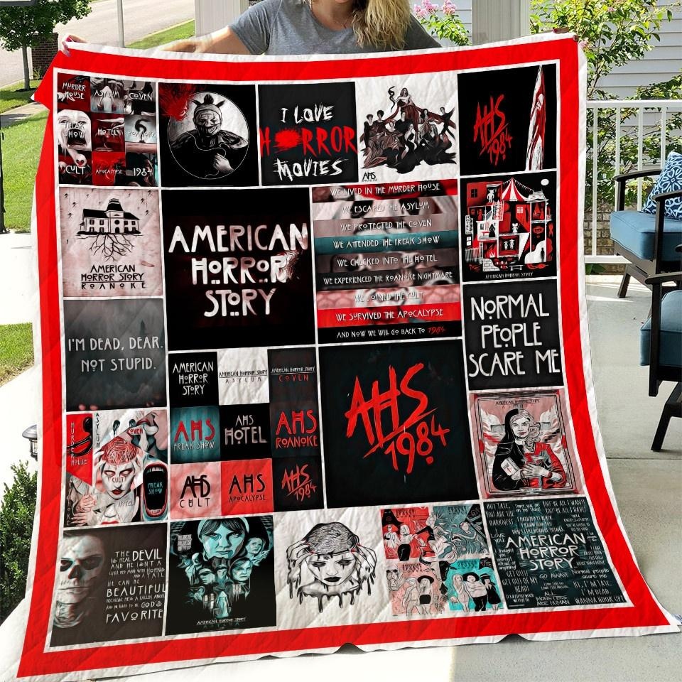 American Horror Story: 1984 Quilt, Fleece Blanket, Sherpa Blanket Gift For Christmas, Birthday, Halloween
