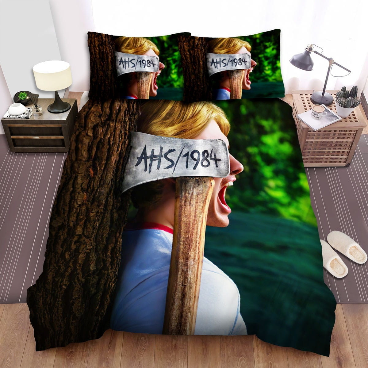American Horror Story Axe Movie Poster Bedding Sets, Duvet Cover Flatsheet Gift For Halloween, Thanksgiving, Christmas