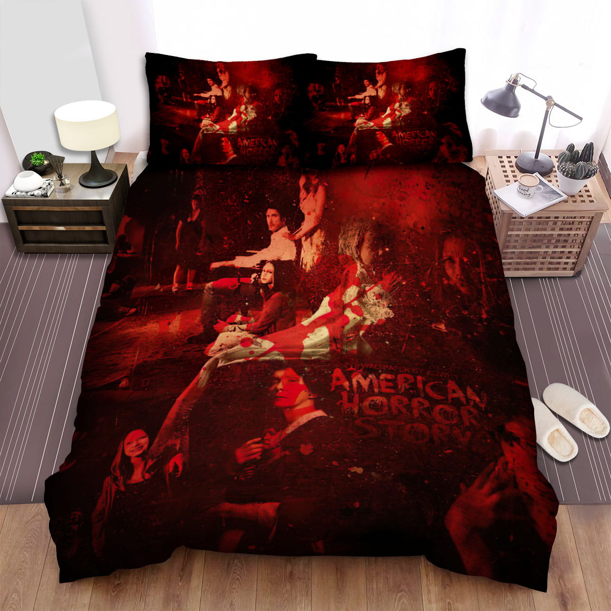 American Horror Story Bloody Movie Poster Bed Sheets Spread Duvet Cover Bedding Sets, For Halloween