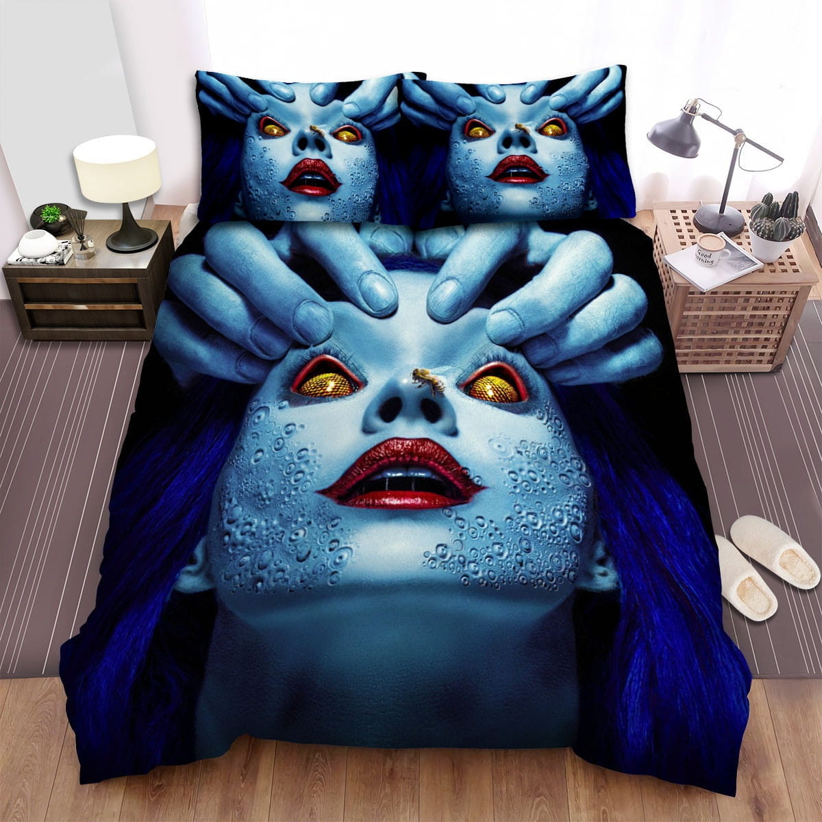 American Horror Story Blue Face Movie Poster Bedding Sets – Duvet Cover, Flatsheet, Pillowcases Perfect Gift For Fans, For Halloween