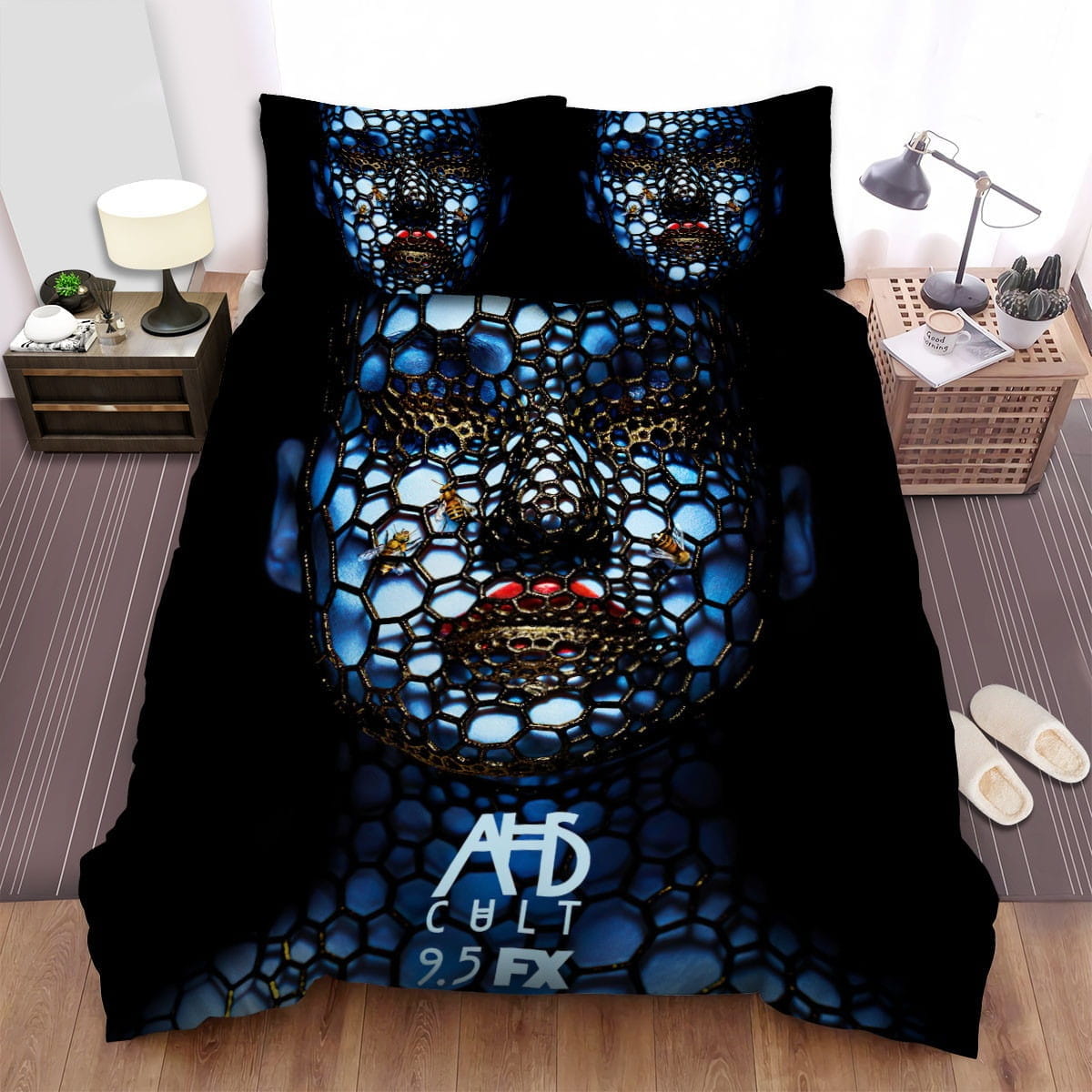 American Horror Story Blue Poster Movie Poster Bedding Set, Duvet Cover Gift For Christmas, Birthday, Thanksgiving, For Halloween
