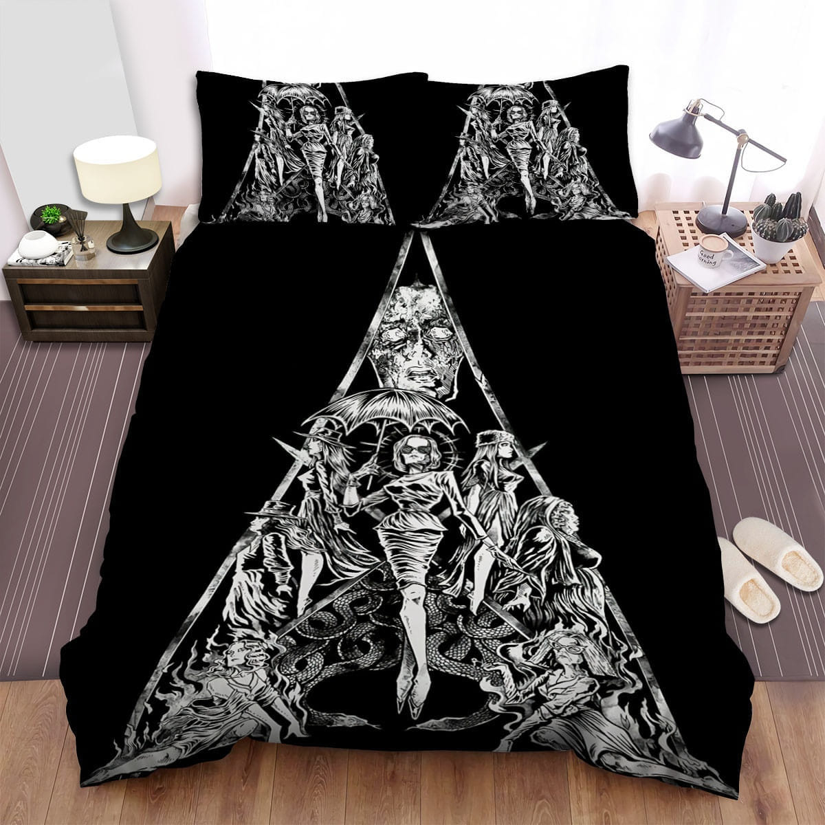 American Horror Story Coven Movie Poster Bedding Sets, Duvet Cover Flatsheet Gift For Wife, Husband, Besties, For Halloween