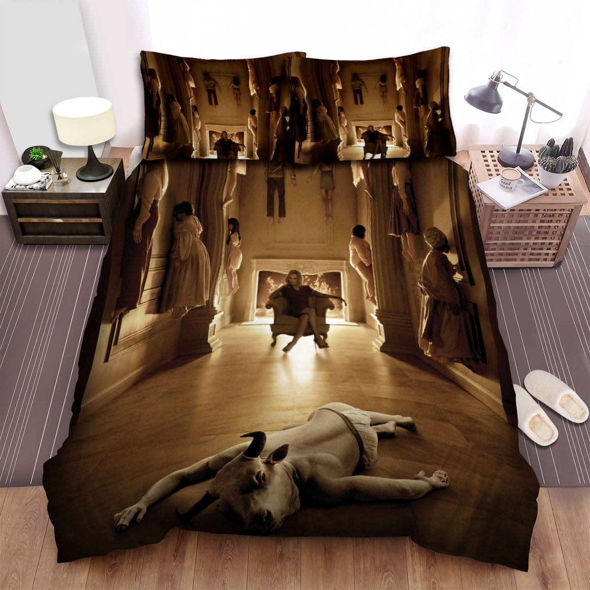American Horror Story Cow Head Human Body Movie Poster Bedding Sets – Duvet Cover, Flatsheet, Pillowcases For Every Bedroom, For Halloween