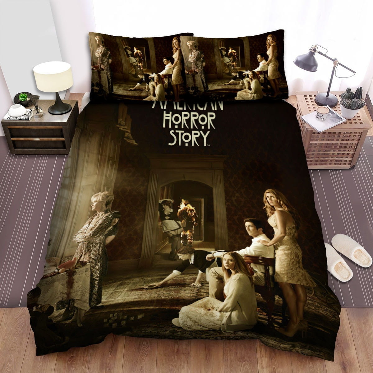American Horror Story Family Movie Poster Decorative Bedding Sets with Duvet Cover, Flatsheet, Pillowcases, For Halloween