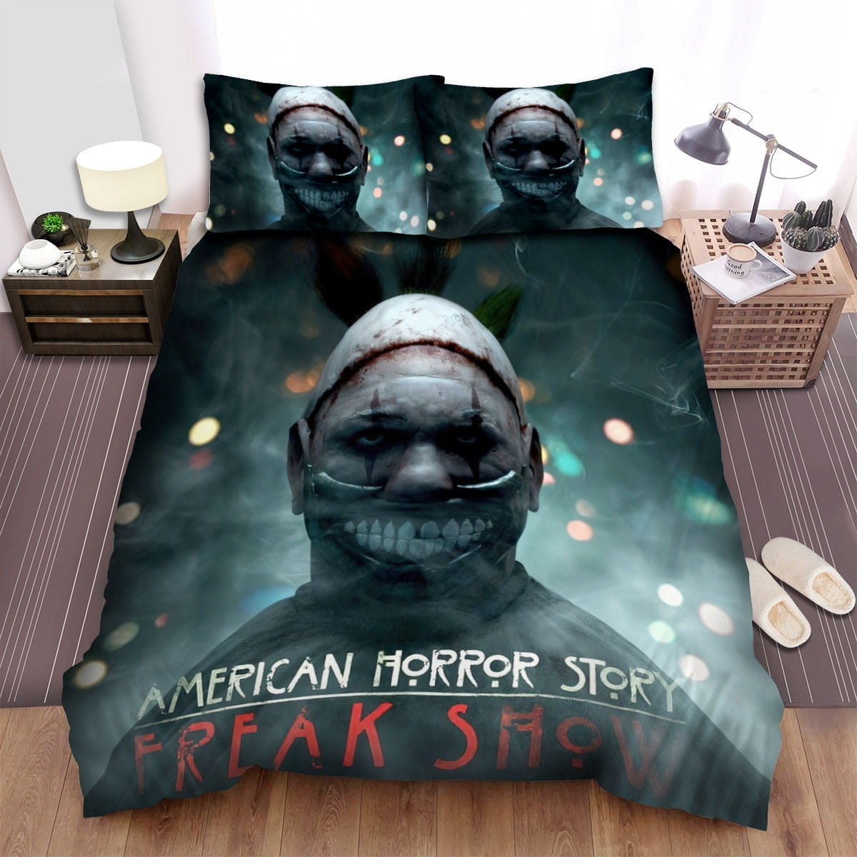 American Horror Story Freak Show Movie Poster Bedding Sets, Duvet Cover Flatsheet Gift For Wife, Husband, Besties, For Halloween