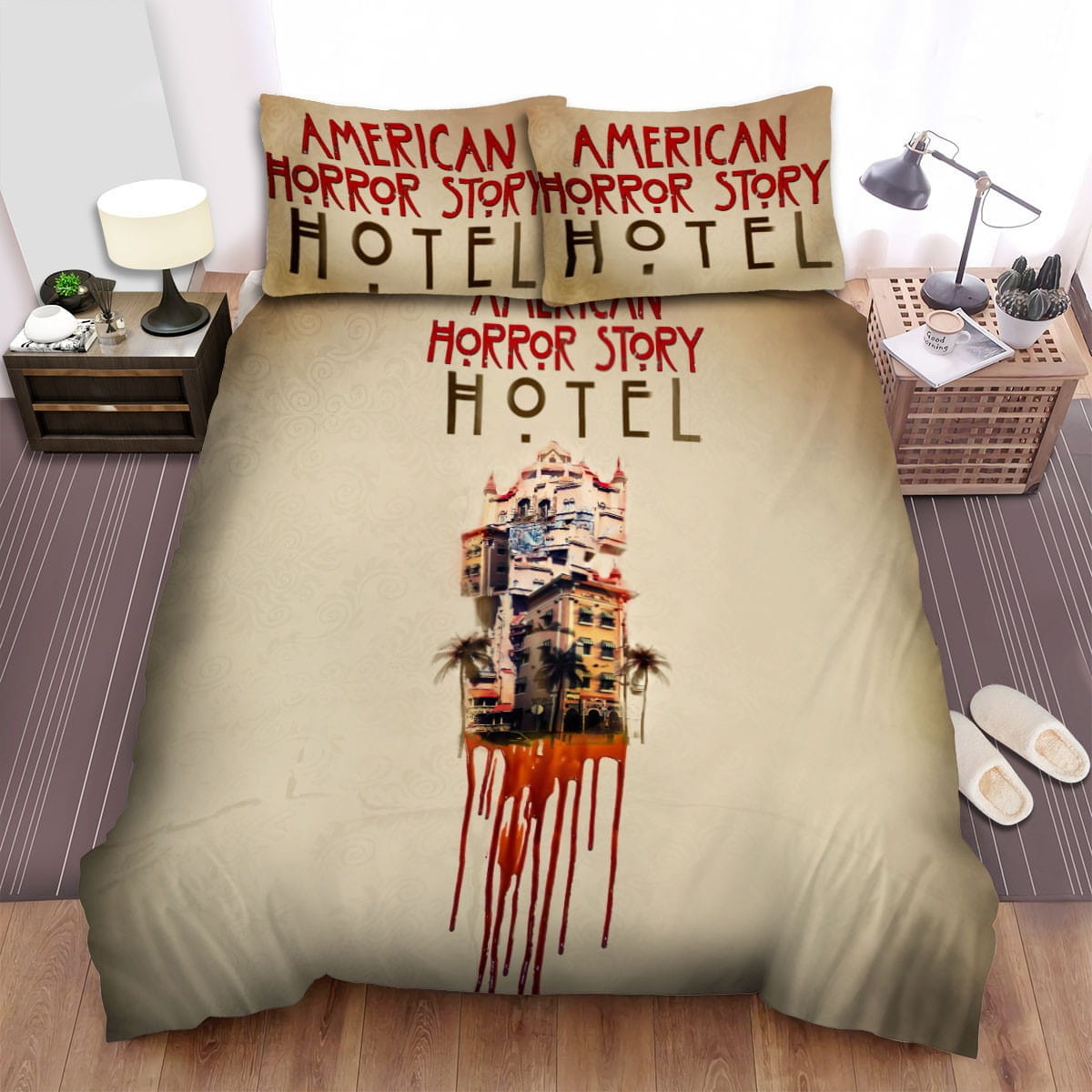 American Horror Story Poster Movie Poster Decorative Bedding Sets with Duvet Cover, Flatsheet, Pillowcases, For Halloween