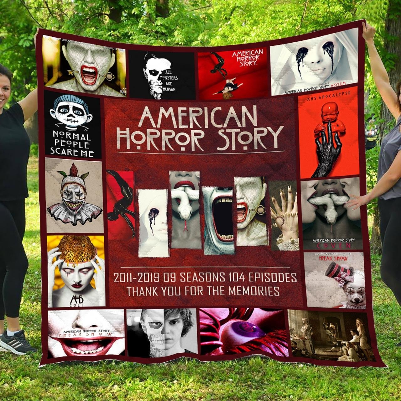 American Horror Story Quilt, Fleece Blanket, Sherpa Blanket Gift For Wife, Husband, Besties, For Halloween
