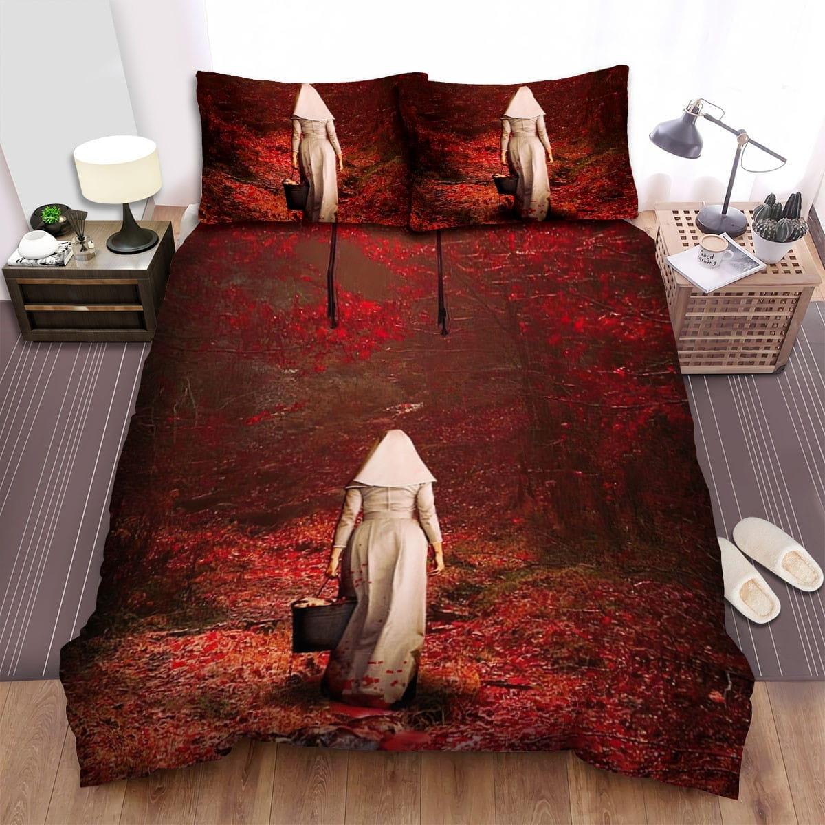 American Horror Story Red Forest Movie Poster Bedding Sets – Duvet Cover, Flatsheet, Pillowcases Perfect Gift For Fans, For Halloween