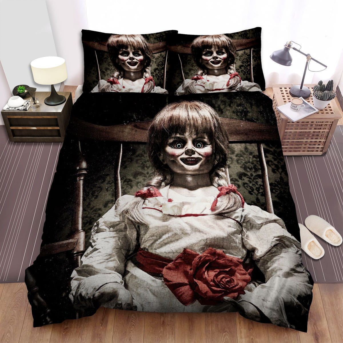 Annabelle (I) (2014) On A Chair Movie Poster Duvet Cover, Flastsheet, Pillowcase Bedding Set Gift Ideas For Fans, For Halloween