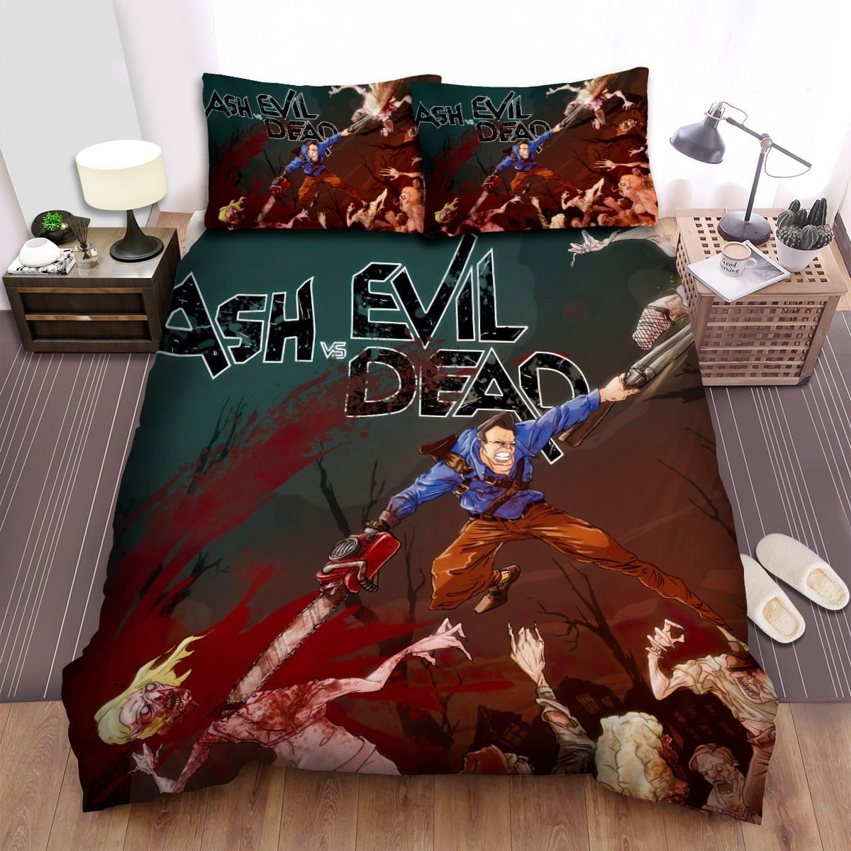Ash Vs Evil Dead (2015-2018) Movie Illustration 3 Bedding Sets – Duvet Cover, Flatsheet, Pillowcases For Every Bedroom, For Halloween