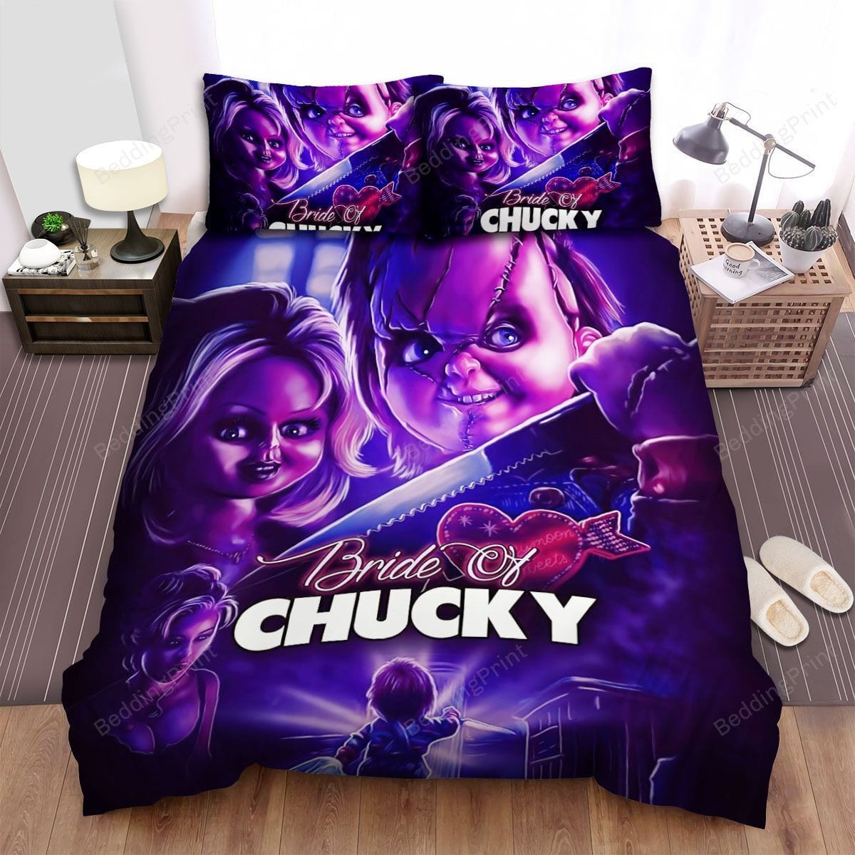 Bride Of Chucky (1998) Movie Poster Fanart Duvet Cover, Bedding Set Gifts For Black Friday Christmas Thanksgiving Black Friday, For Halloween