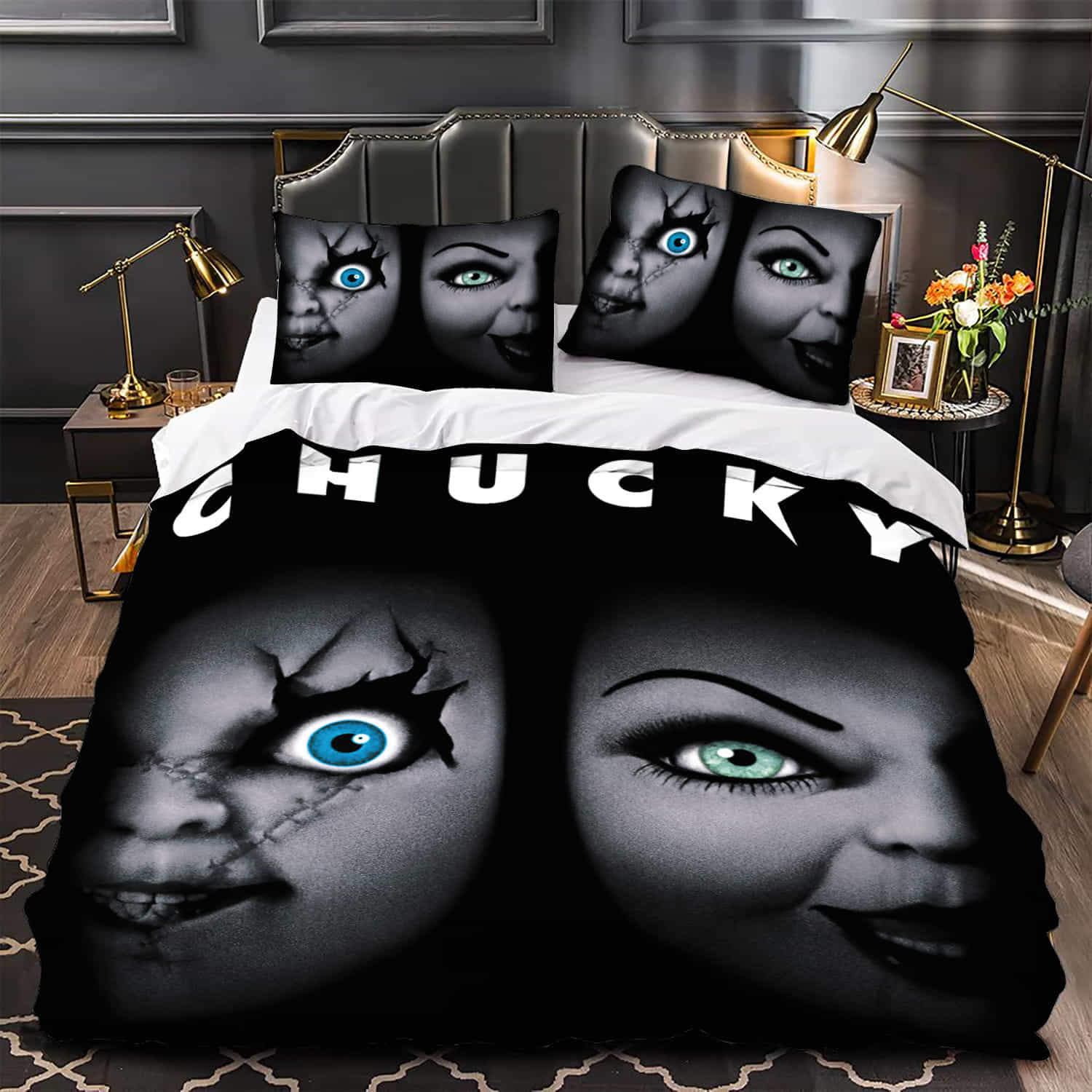 Bride Of Chucky (1998) Movie Poster Theme Duvet Cover, Bedding Set Gift For Christmas, Black Friday, Thanksgiving, For Halloween