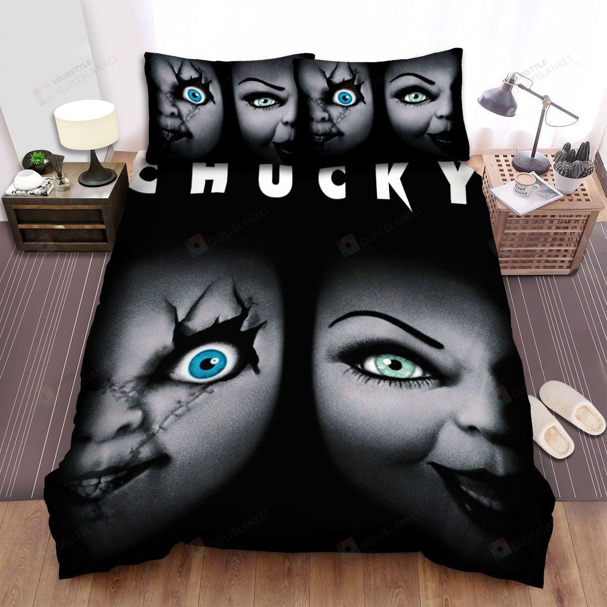 Bride Of Chucky (1998) Movie Poster Theme Duvet Cover, Flastsheet, Pillowcase Bedding Set Gift For Fans, Black Friday, Christmas, For Halloween