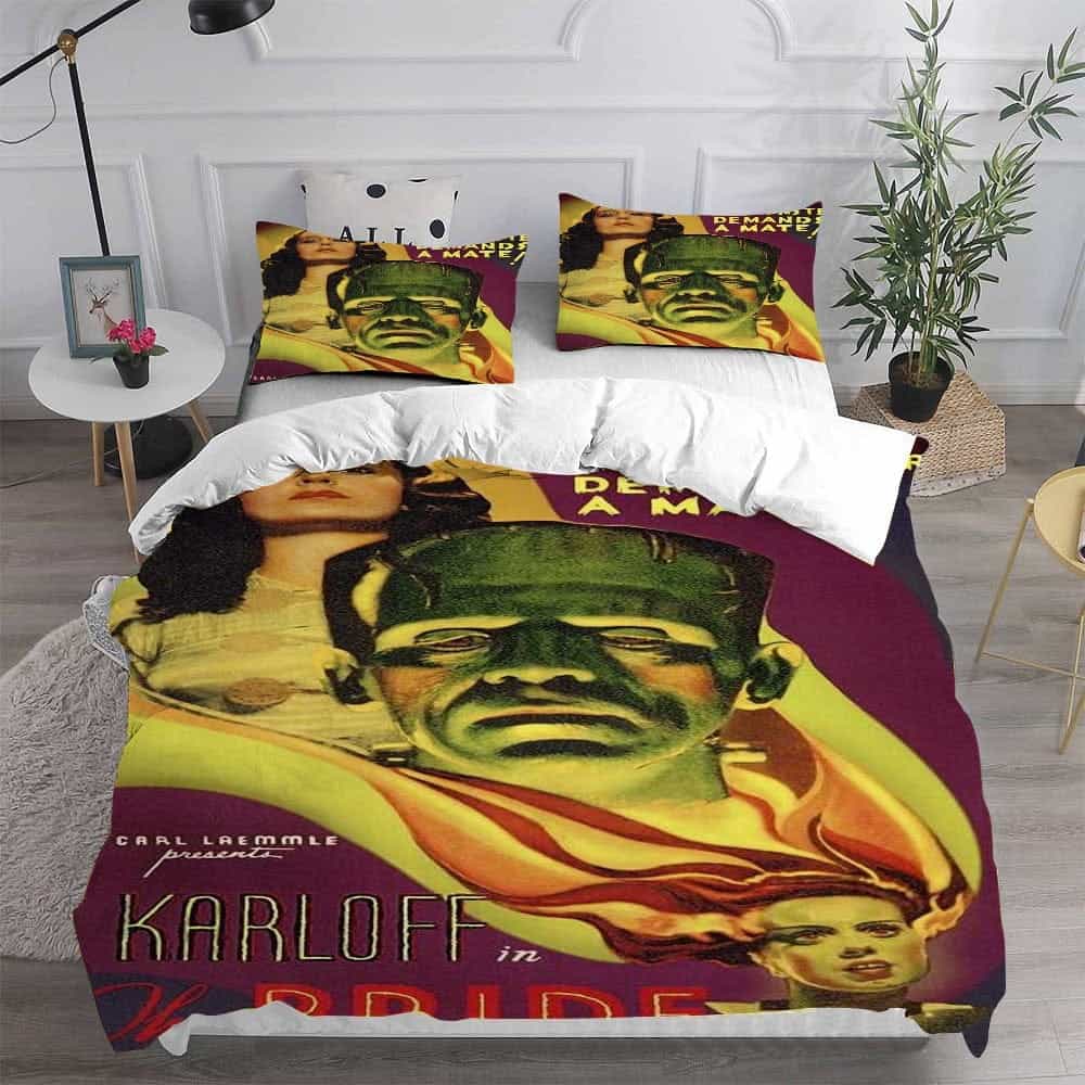 Bride of Frankenstein Bedding Sets Duvet Cover, Flatsheet, Pillowcases For Every Bedroom, For Halloween