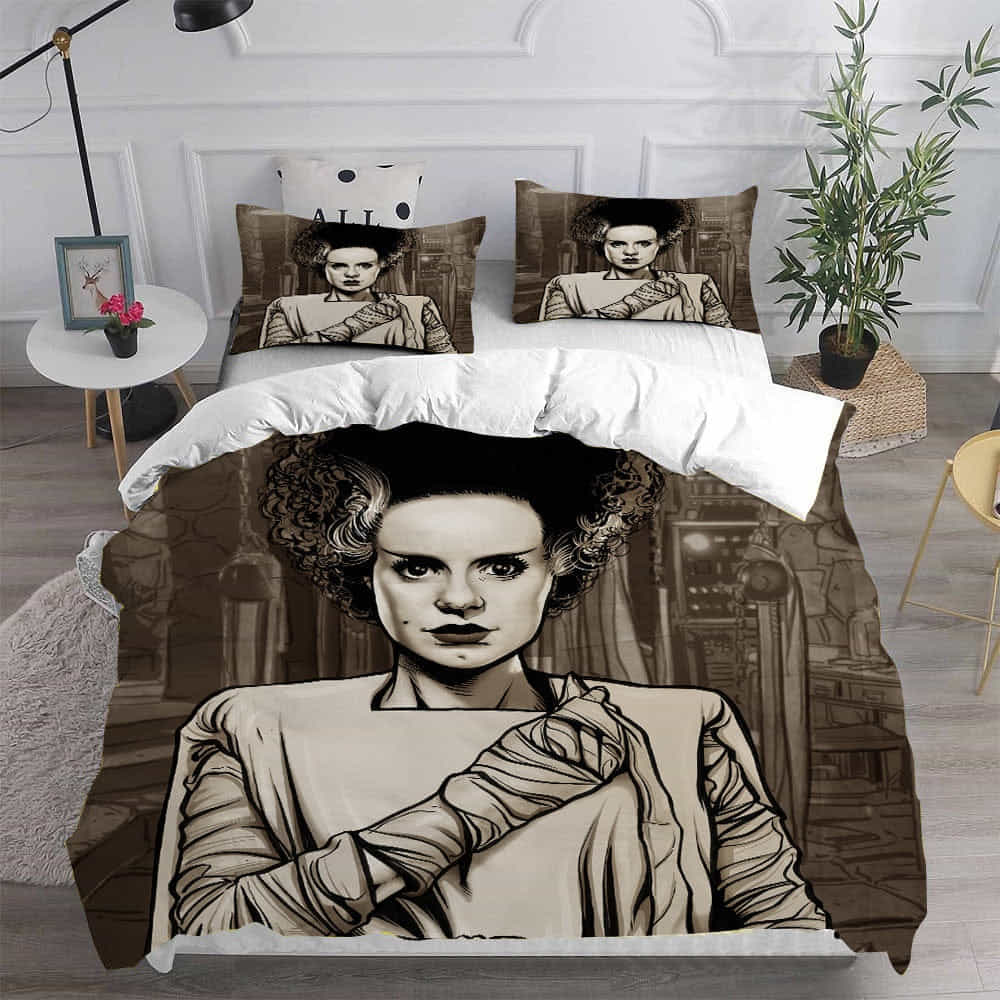 Bride of Frankenstein Bedding Sets Gift For Birthday, Halloween, Christmas, Father’s Day