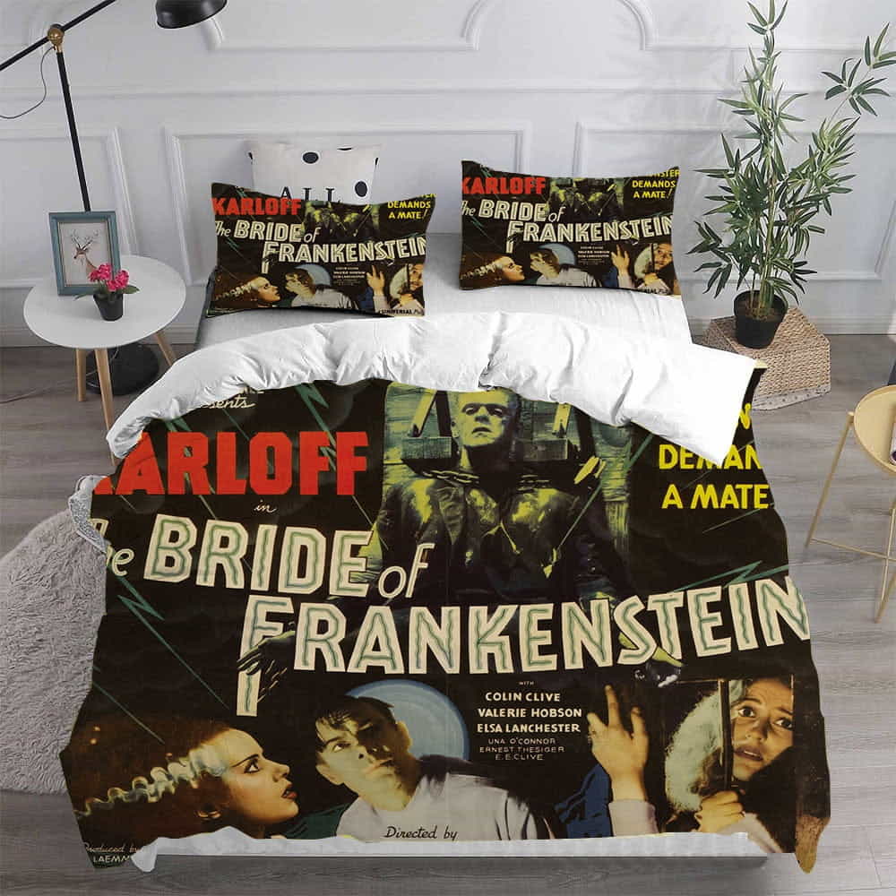 Bride of Frankenstein Bedding Sets Gift For Mother’s day, Father’s day, For Halloween