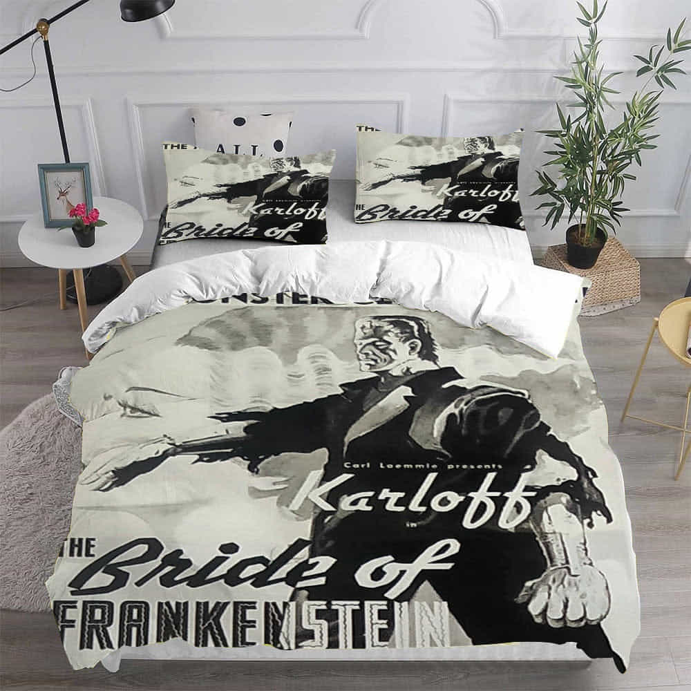 Bride of Frankenstein Bedding Sets Gift For Wife, Husband, Besties, For Halloween