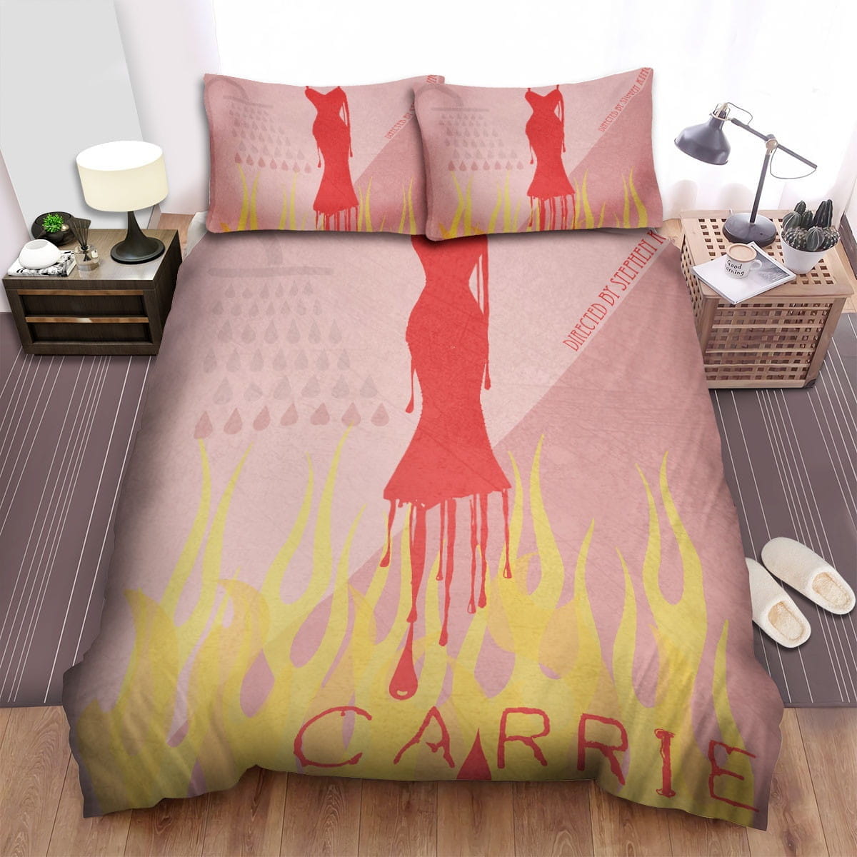 Carrie (1976) Movie Poster Fanart 4 Bedding Sets – Duvet Cover, Flatsheet, Pillowcases For Every Bedroom, For Halloween