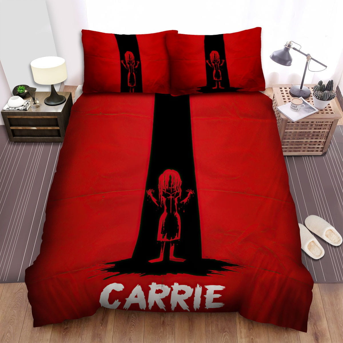 Carrie (1976) Movie Poster Fanart Bedding Sets – Duvet Cover, Flatsheet, Pillowcases Perfect Gift For Fans, For Halloween