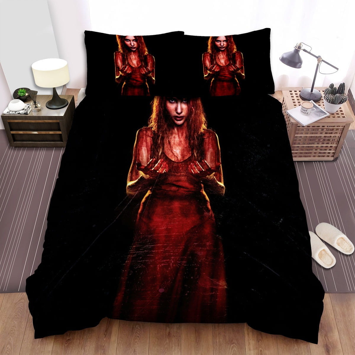 Carrie (2013) Movie Poster Decorative Bedding Sets with Duvet Cover, Flatsheet, Pillowcases, For Halloween
