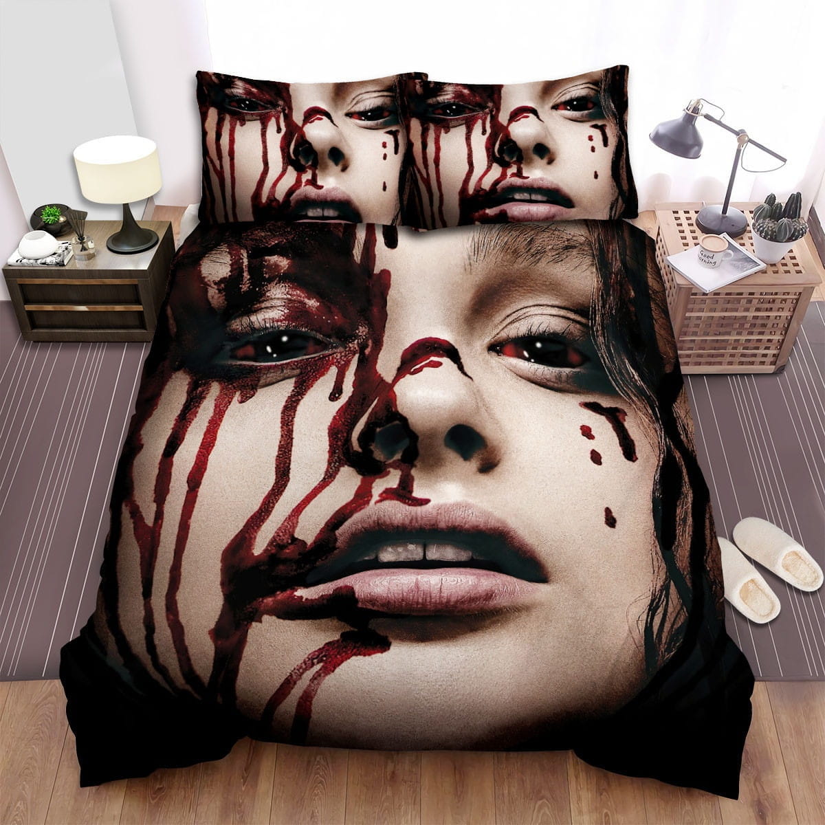 Carrie (2013) Movie Poster Theme Bedding Sets, Duvet Cover Flatsheet Gift For Halloween, Thanksgiving, Christmas