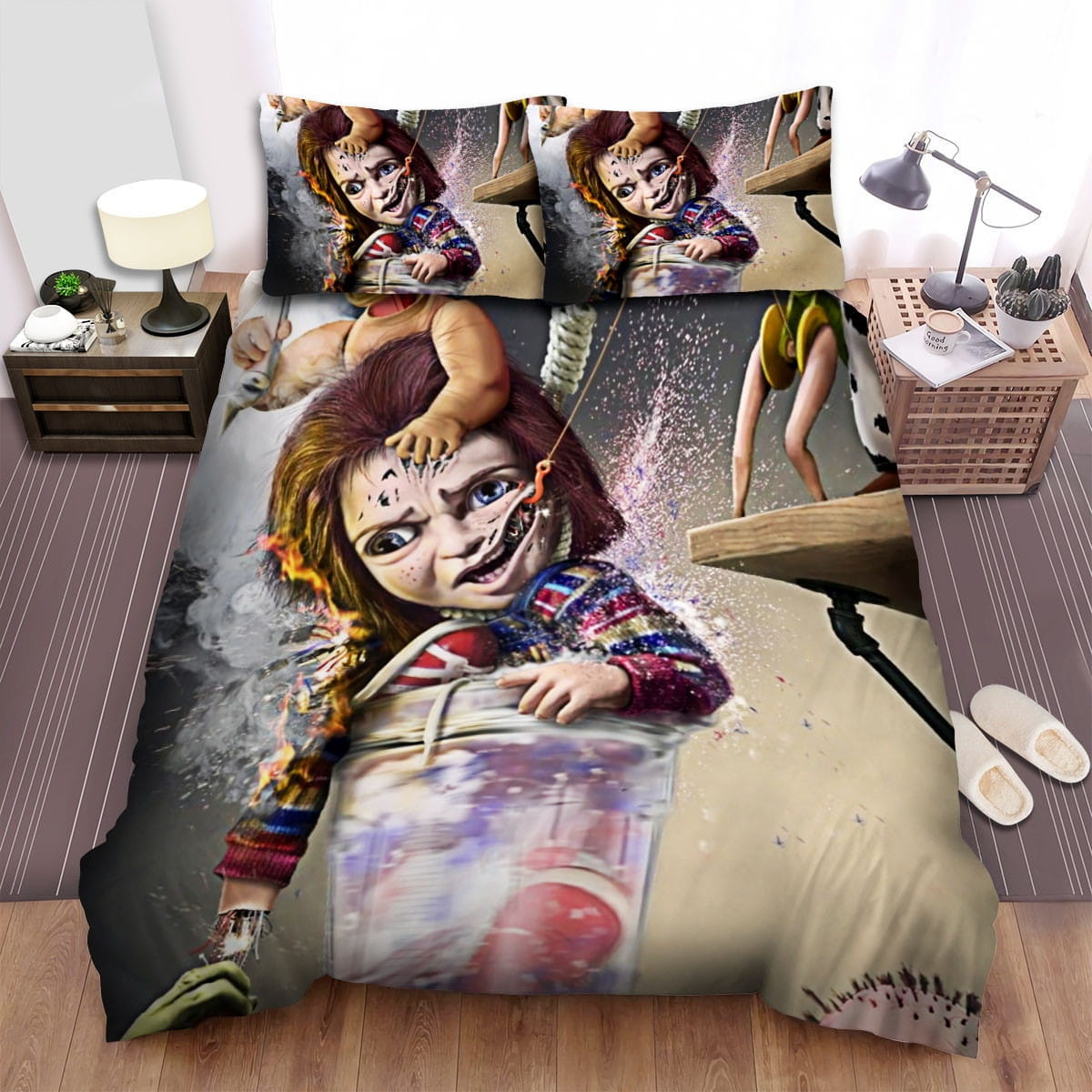 Child’s Play (2019) He Killed Their Friends Now They Wanna Play Bedding Sets, Duvet Cover Flatsheet Gift For Halloween, Thanksgiving, Christmas