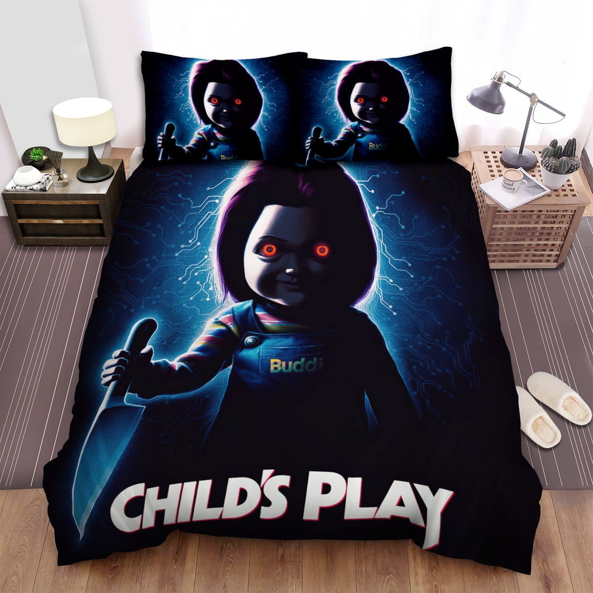 Child’s Play (2019) Movie Poster Artwork 2 Bedding Sets, Duvet Cover Flatsheet Gift For Halloween, Thanksgiving, Christmas