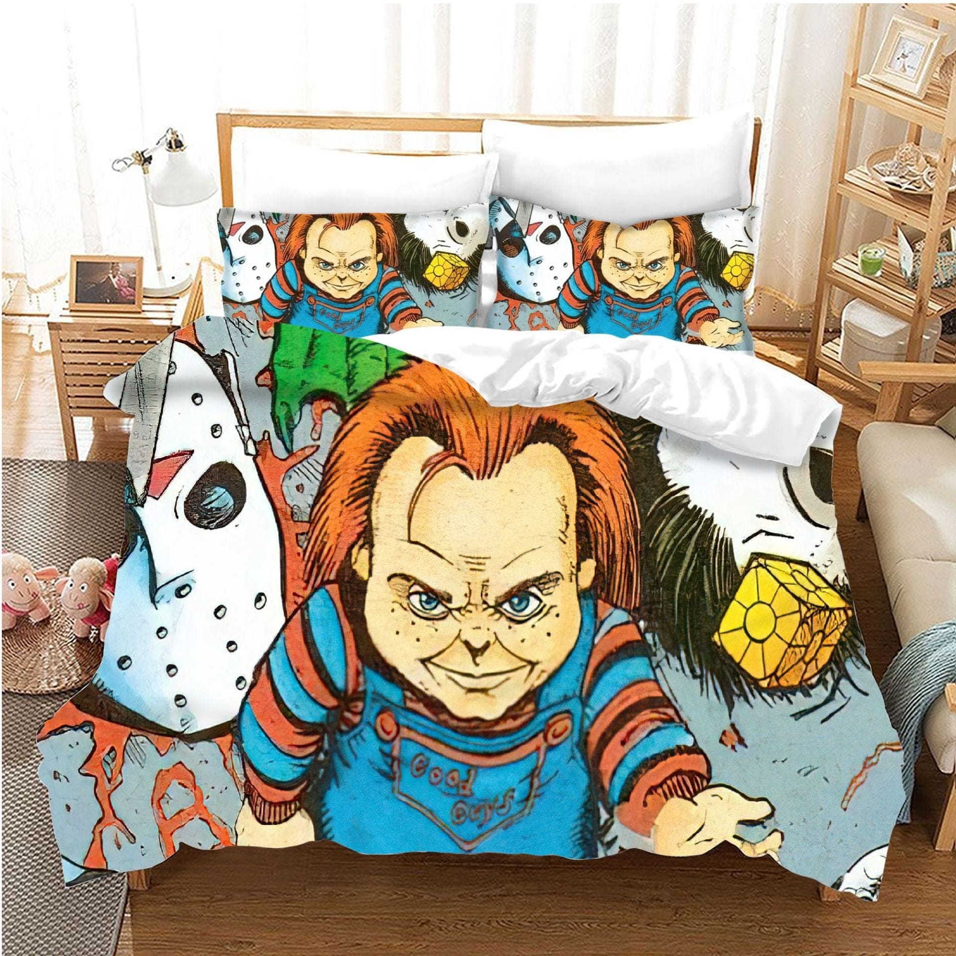 Child’s Play Chucky Horror Movie Bedding Sets Gift For Birthday, Halloween, Christmas, Thanksgiving
