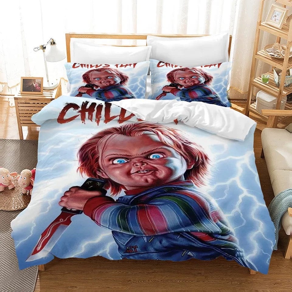 Child’s Play Chucky Horror Movie Bedding Sets Gift For Christmas, Birthday, Thanksgiving, For Halloween