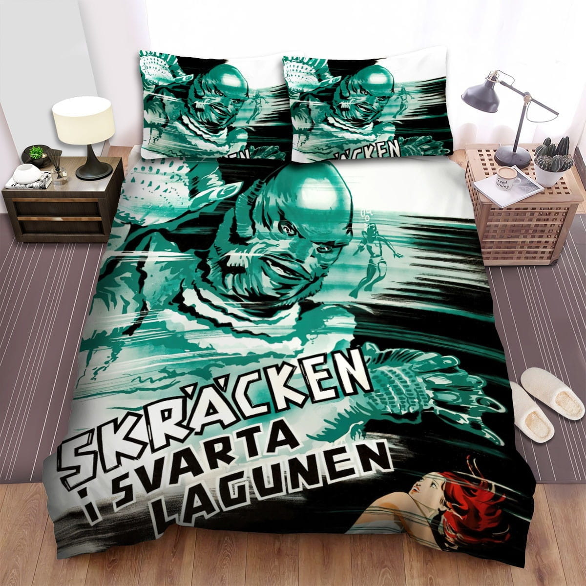 Creature From The Black Lagoon Movie Poster 4 Bedding Sets, Duvet Cover Flatsheet Gift For Wife, Husband, Besties, For Halloween