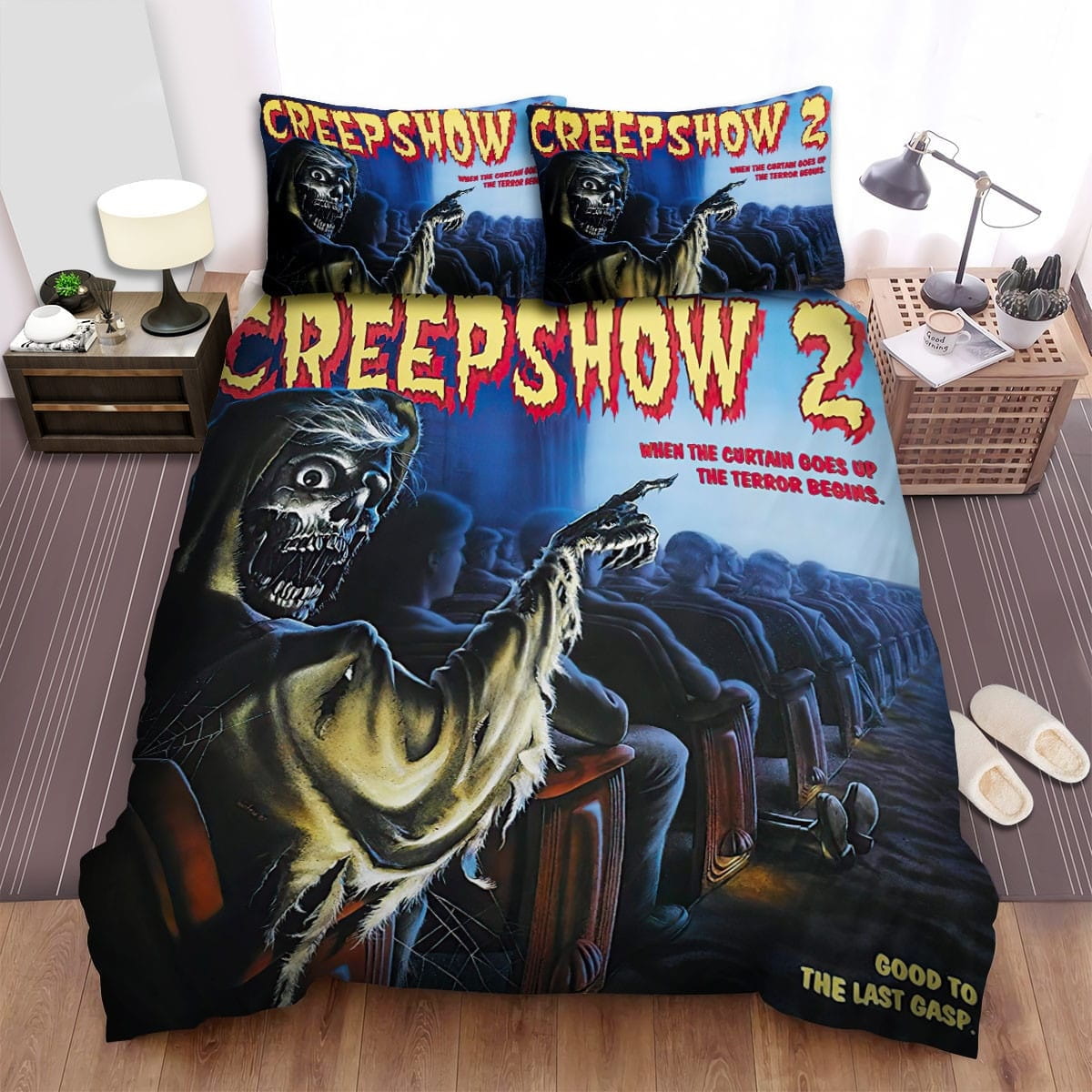 Creepshow 2 (1987) Good To The Last Gasp Movie Poster Bedding Sets, Duvet Cover Flatsheet Gift For Halloween, Thanksgiving, Christmas