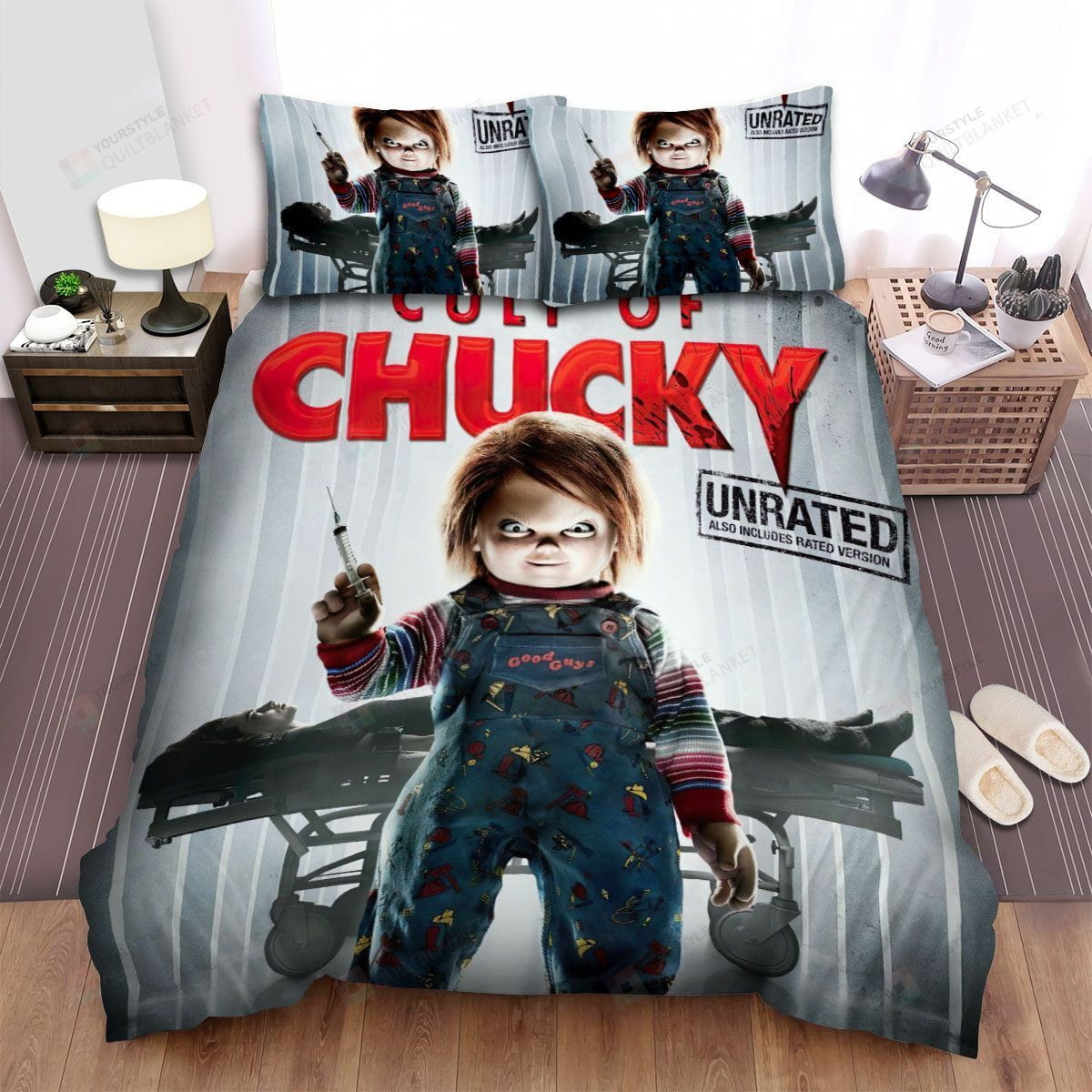 Curse Of Chucky Poster 3 Duvet Cover, Flastsheet, Pillowcase Bedding Set Gift Ideas For Fans, For Halloween