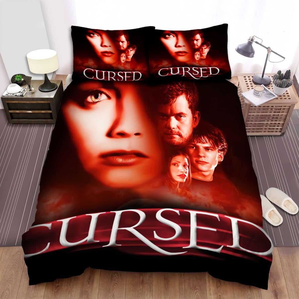 Cursed (2005) Wallpaper Movie Poster Bedding Sets, Duvet Cover Flatsheet Gift For Wife, Husband, Besties, For Halloween