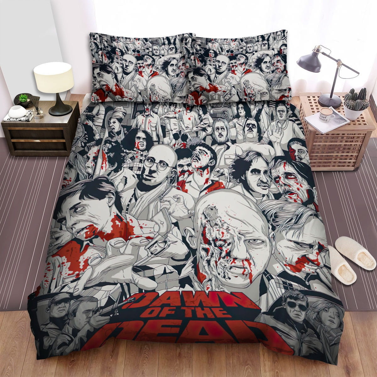 Dawn Of The Dead Movie Art 1 Bedding Sets Duvet Cover, Flatsheet, Pillowcase For Your Lover, For Halloween