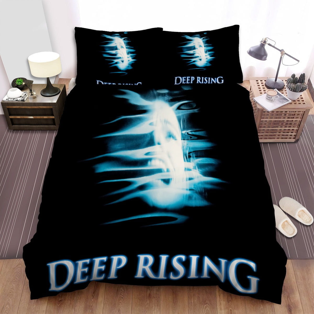 Deep Rising Movie Scare Image Bedding Sets, Duvet Cover Flatsheet Gift For Wife, Husband, Besties, For Halloween