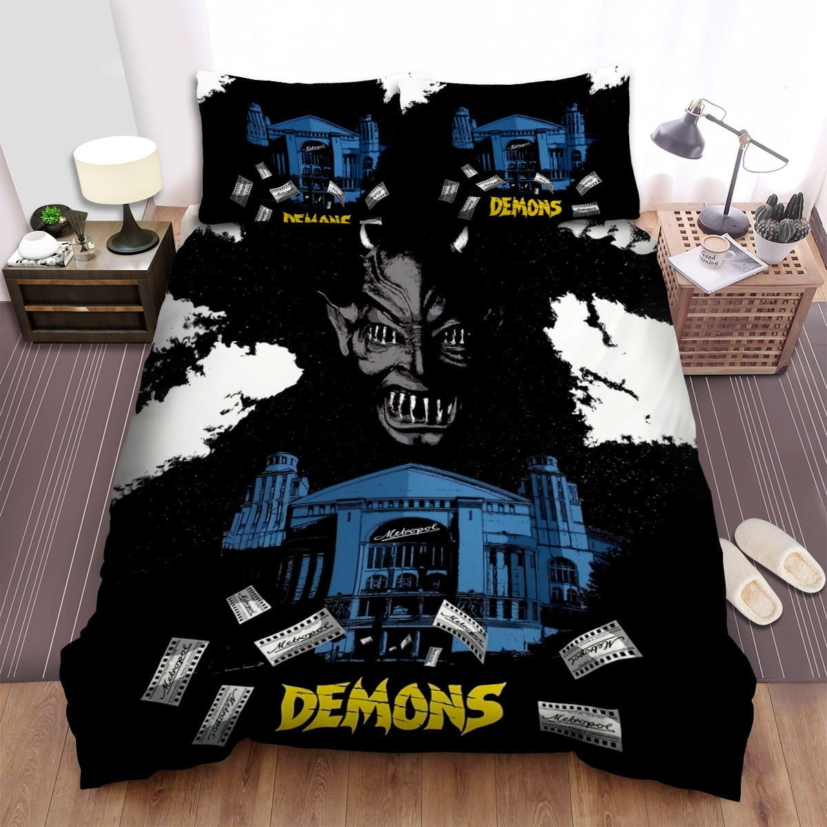 Demons The Devil Invades The House Bedding Sets, Duvet Cover Flatsheet Gift For Halloween, Thanksgiving, Christmas
