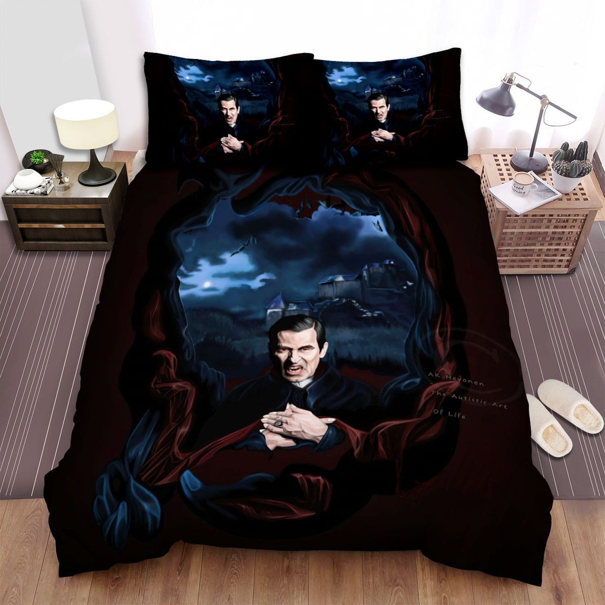 Dracula (2020) Bloody Legend Illustration Decorative Bedding Sets with Duvet Cover, Flatsheet, Pillowcases, For Halloween