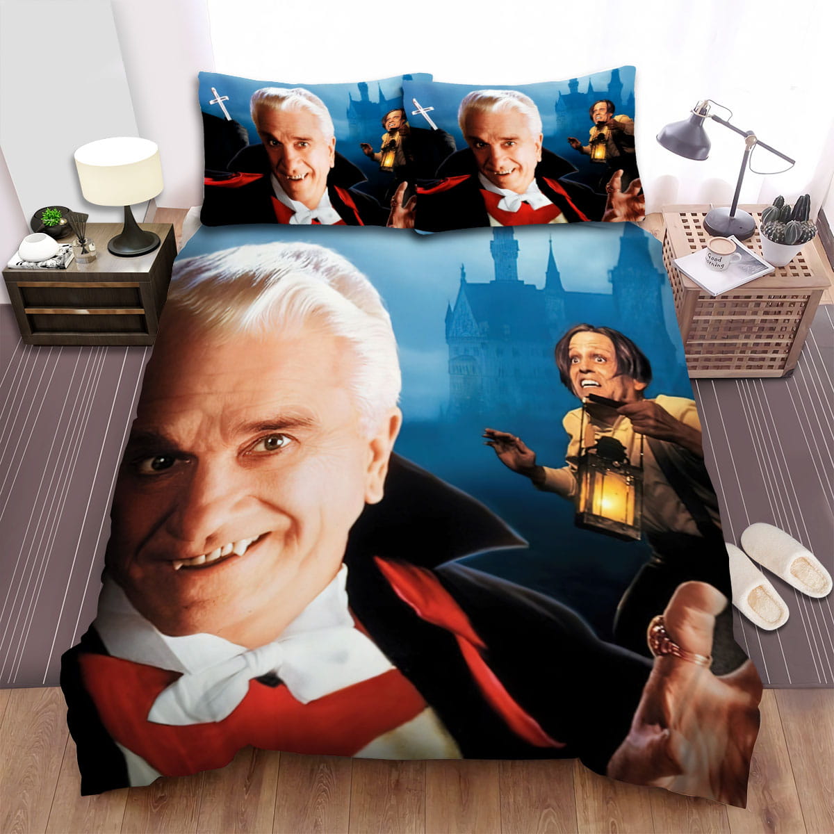 Dracula: Dead And Loving It The Men With Fang Scene Movie Poster Bed Sheets Spread Duvet Cover Bedding Sets, For Halloween