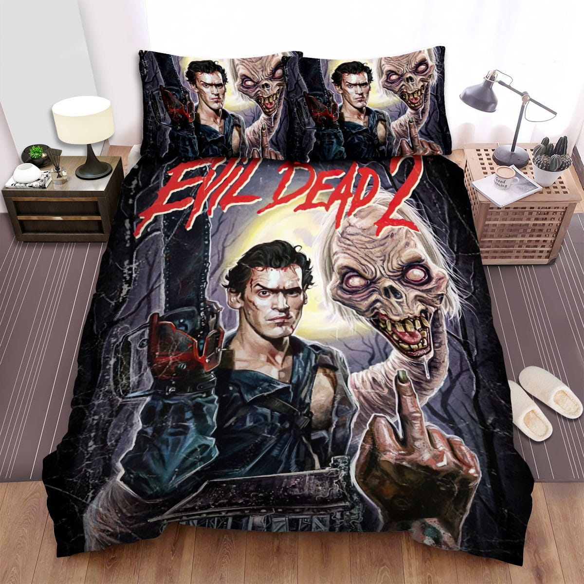 Evil Dead Ii Movie Poster 3 Bedding Sets – Duvet Cover, Flatsheet, Pillowcases For Every Bedroom, For Halloween