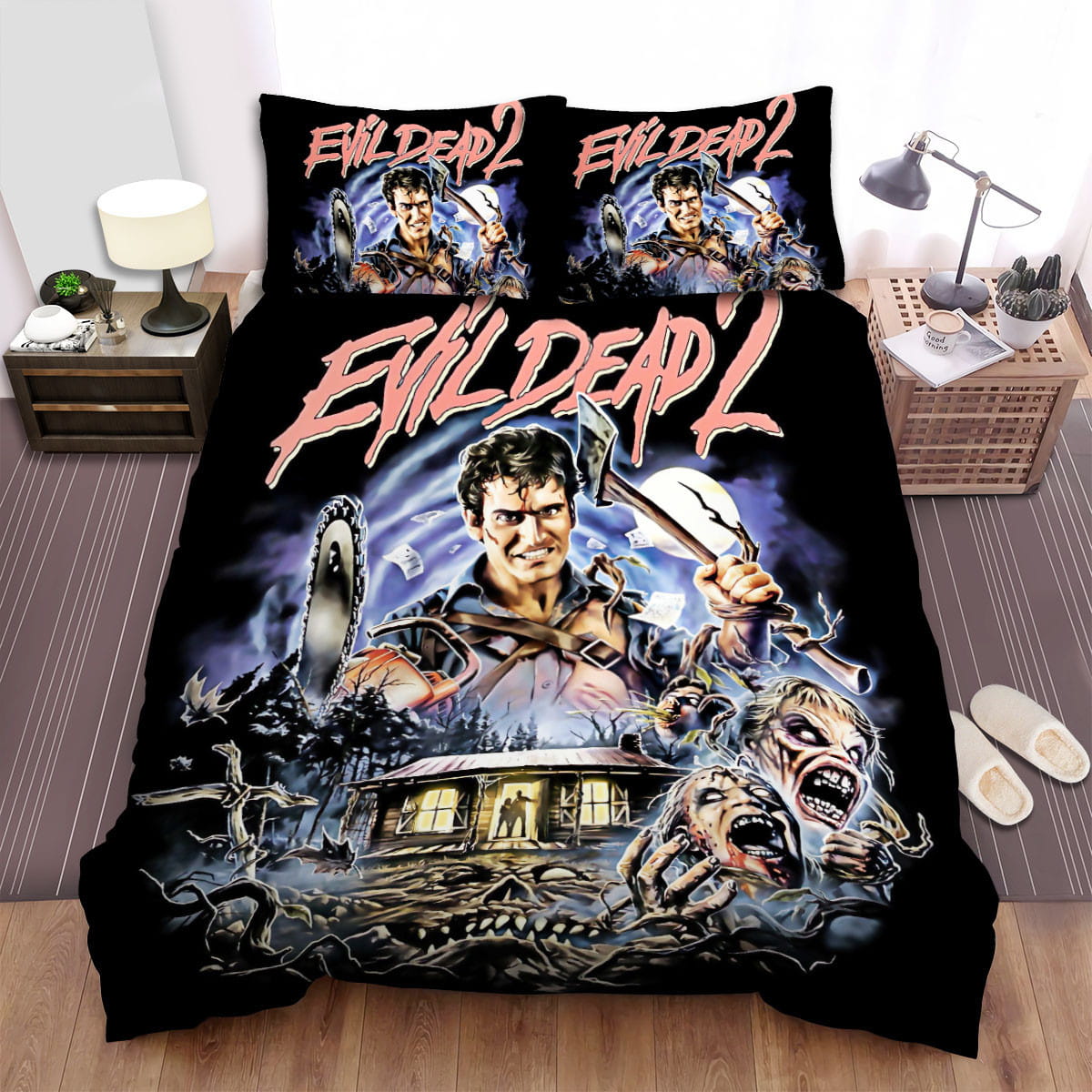 Evil Dead Ii Movie Poster Duvet Cover, Flastsheet, Pillowcase Bedding Set Gift For Fans, Black Friday, Christmas, For Halloween