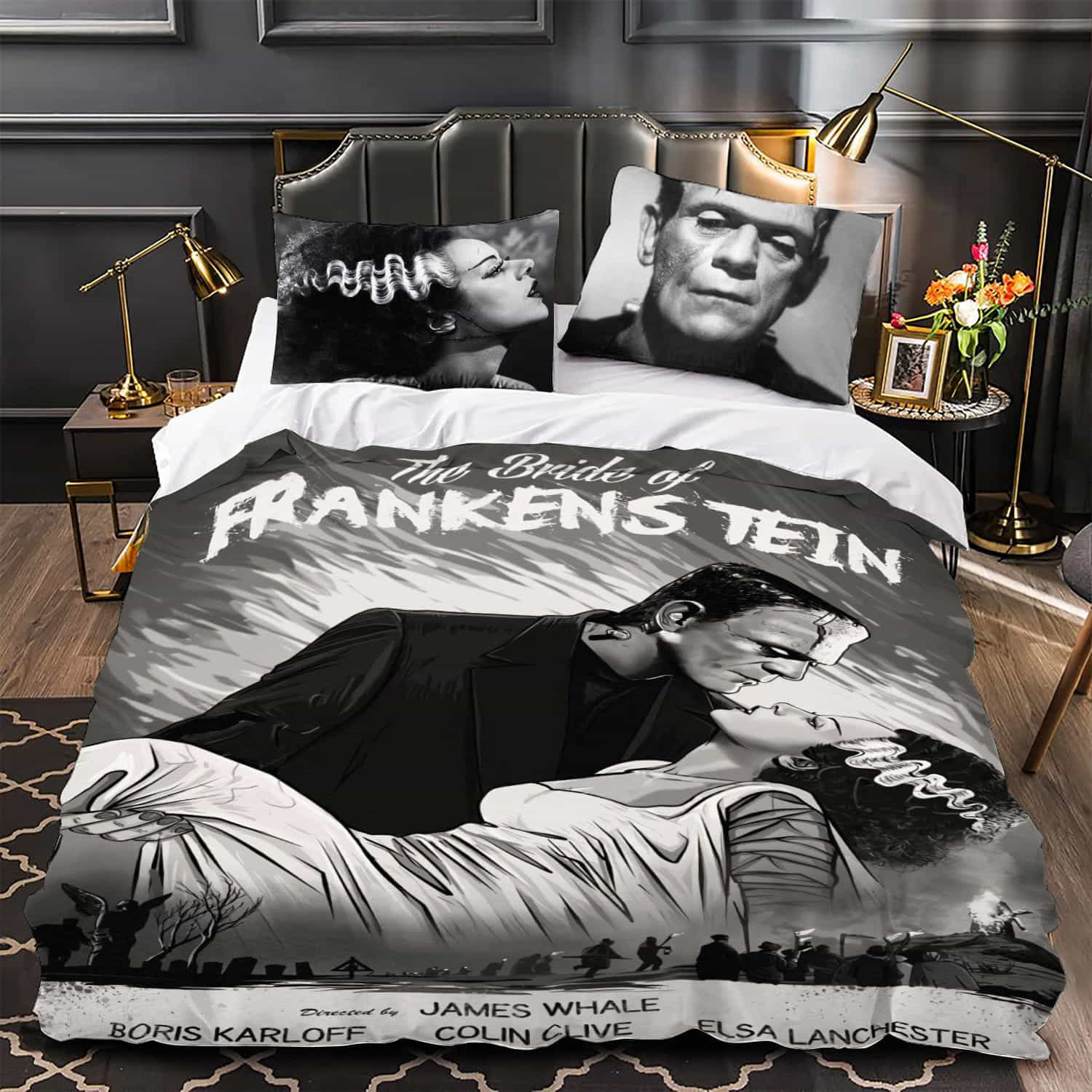 Frankenstein Duvet Cover, Flastsheet, Pillowcase Bedding Set Gift For Fans, Black Friday, Christmas, For Halloween