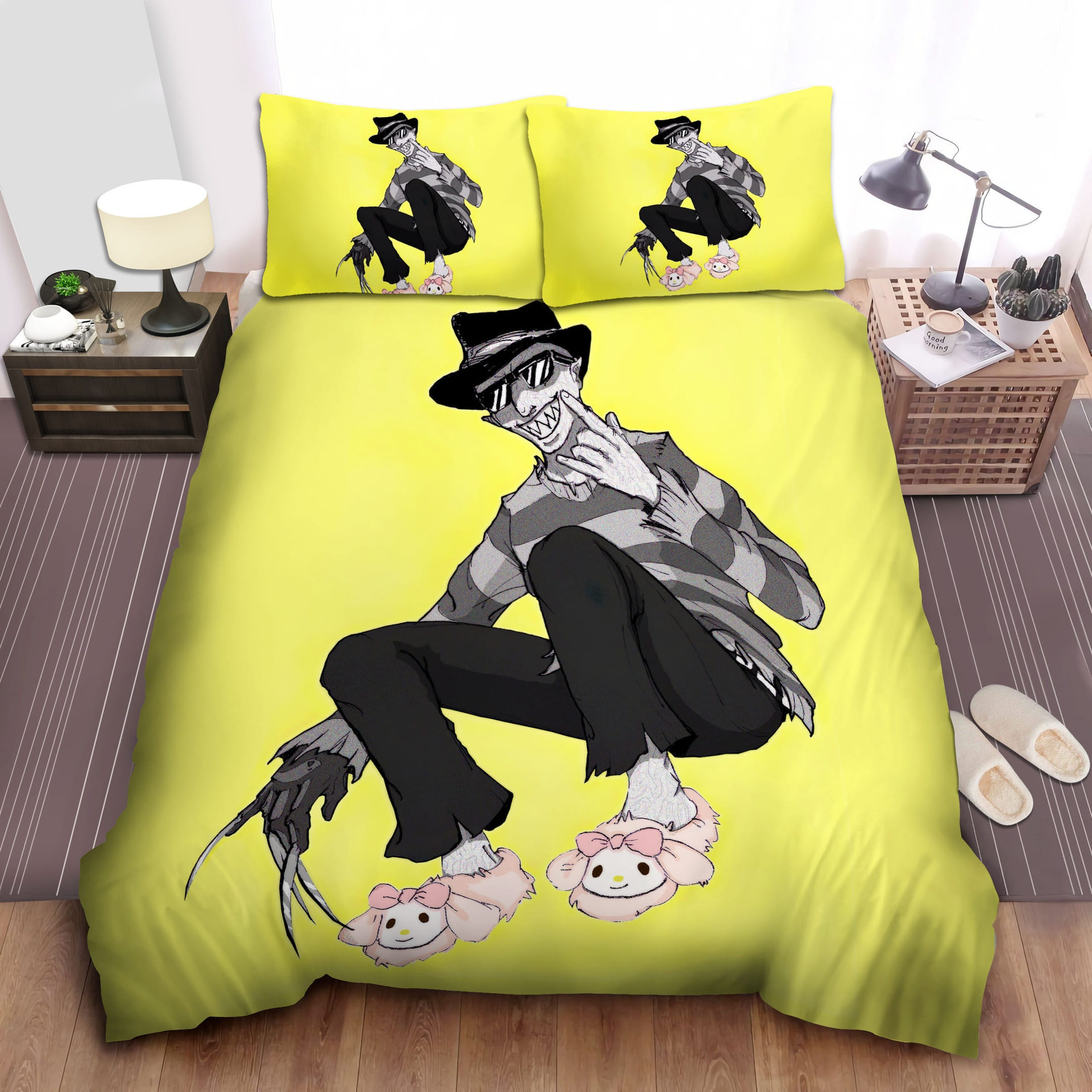 Freddy Krueger And Pink Shoes Bedding Sets Duvet Cover, Flatsheet, Pillowcase For Your Lover, For Halloween