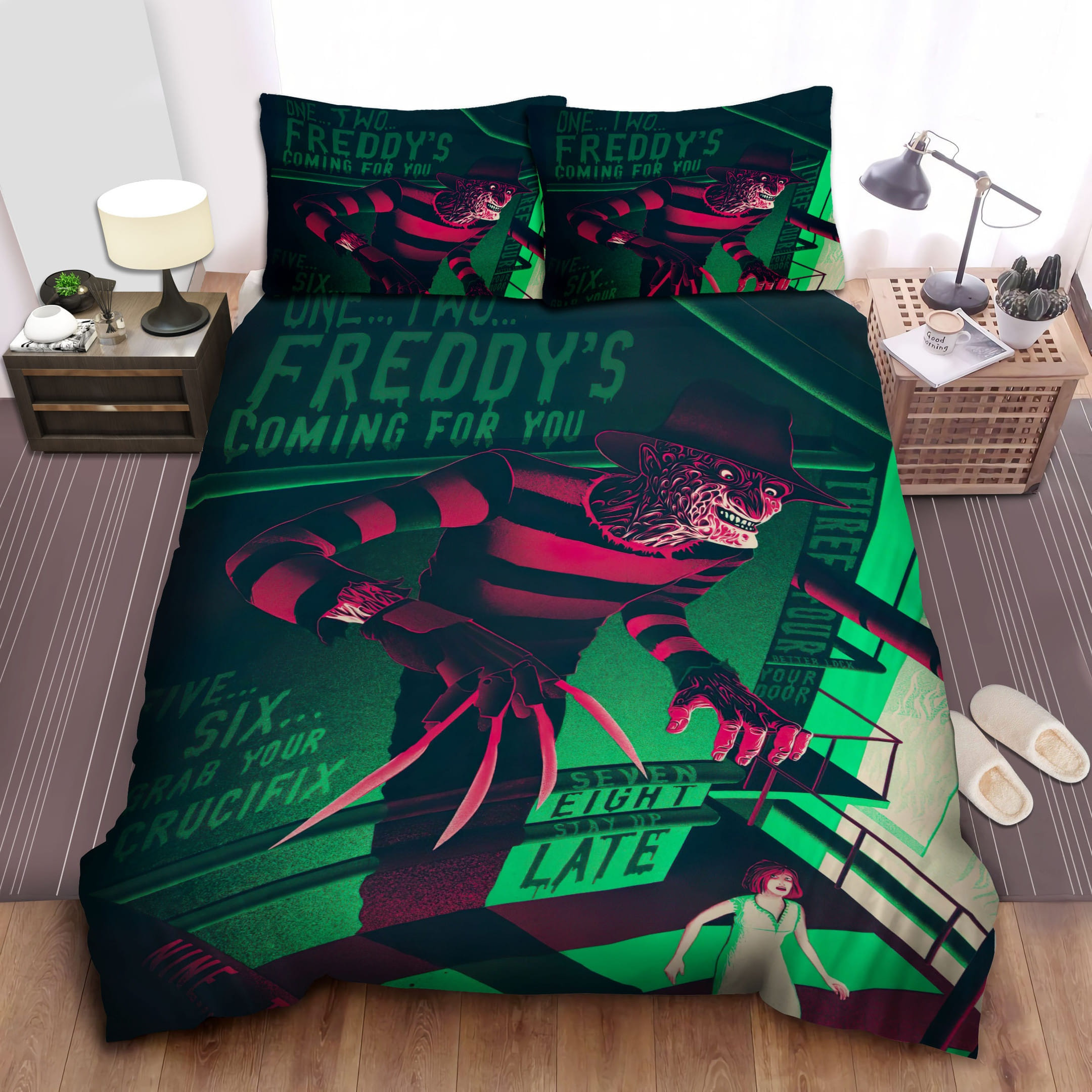 Freddy Krueger Giant Freddy Bedding Sets, Duvet Cover Flatsheet Gift For Wife, Husband, Besties, For Halloween