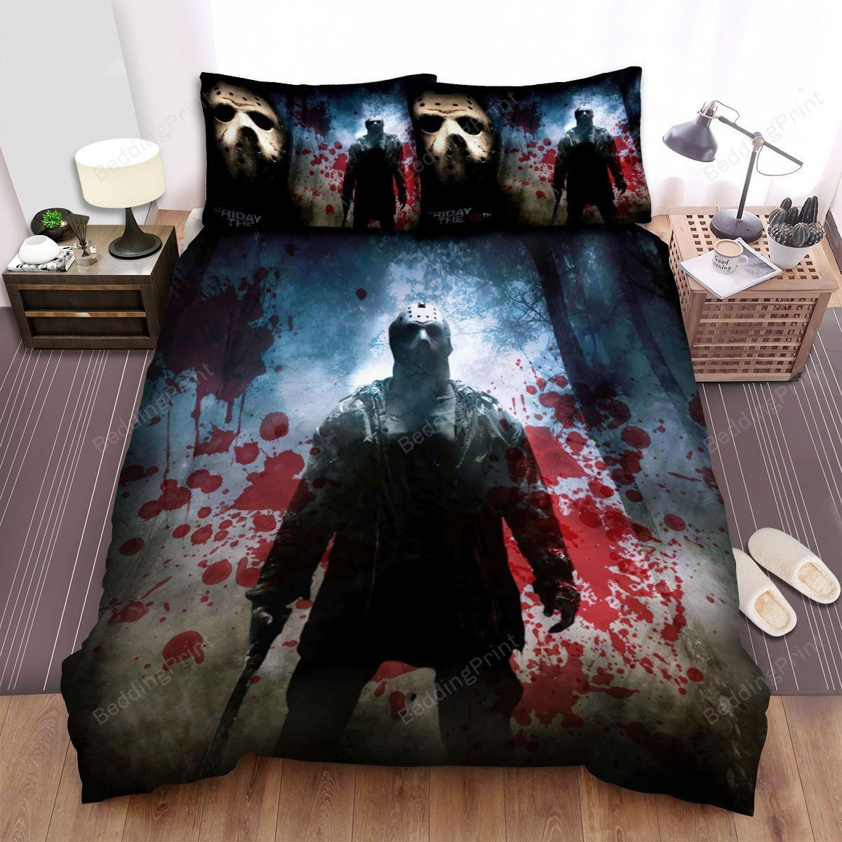 Friday The 13th (2009) Blood Duvet Cover, Flastsheet, Pillowcase Bedding Set Gift For Fans, Black Friday, Christmas, For Halloween