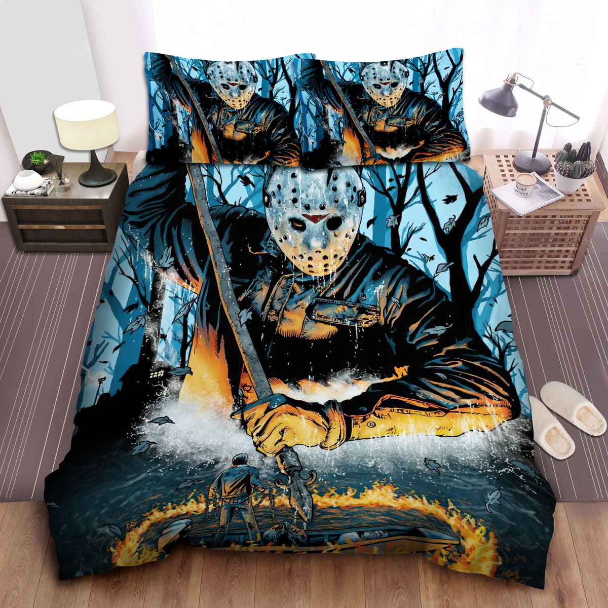 Friday The 13th, Jason’s Lance Bed Sheets Spread Comforter Duvet Cover Bedding Sets, For Halloween
