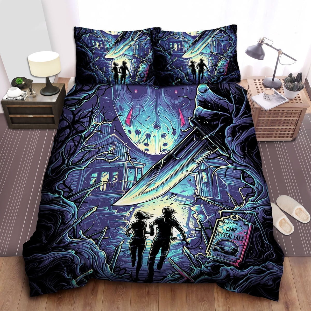Friday The 13th Running Away From Crystal Lake Bedding Sets – Duvet Cover, Flatsheet, Pillowcases For Every Bedroom, For Halloween