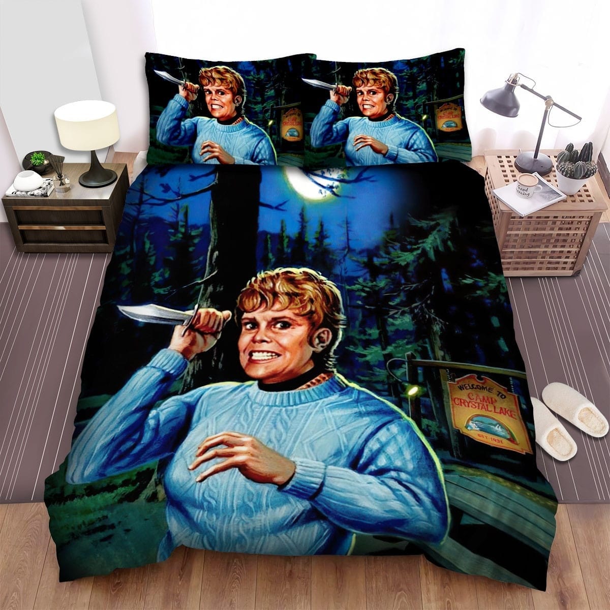 Friday The 13th The Boy With Knifr Movie Poster Bedding Sets Duvet Cover, Flatsheet, Pillowcase For Your Lover, For Halloween